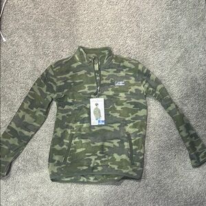 Eddie Bauer Kids Green Camouflage Fleece Jacket